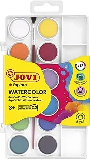 Jovi 800/12 High Quality Water Colors With Paint Brush Set Of 12 Pcs in Portable Box - Multi Color