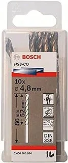 Bosch professional 10pc. hss-co metal drill bit (stainless steel, 4.8 x 52 x 86 mm, accessory drill driver)