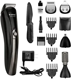 KEMEI-600 All In One Multifunctional Rechargeable Electric Hair Trimmer Grooming Kit Nose Ear Beard Clipper and Mustache Trimmers Shaver Suit Hair Cutter for Barbers Salon with Fast Charge