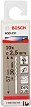 Bosch Professional 10pc. HSS-Co Metal Drill Bit (stainless steel, 2.5 x 30 x 57 mm, accessory drill driver)