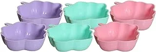 Lamsa Plast Litchblast plastic nut urinal set, 6 pieces- 4.75 inch - assorted colors