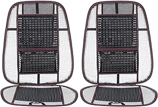 Car Driver and passenger Seat back support Cushion Breathable Mesh Cooling Seat Cover Back Massage Cushion for Car & Truck - Black ( 2 PCS)