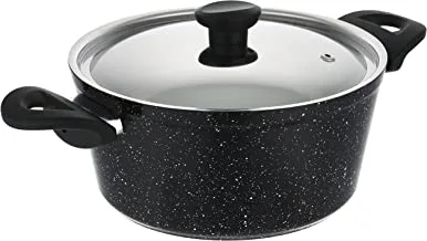 Top Chef Granite Cooking Pot, Size 24, Black