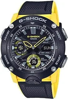 Casio G-Shock GA-2000-1A9DR Resin Band Analog-Digital Watch for Men - Black and Yellow