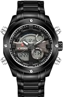 Naviforce 9088 b-b-gy analog-digital for men, dress watch