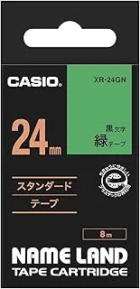 Casio xr-24gn1 printer labeling tape - 24mm x 8m black on green