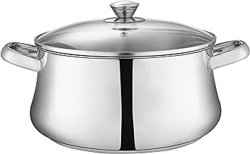 Zahran classic stewpot with glass lid, size 20 cm, stainless steel - 330030020