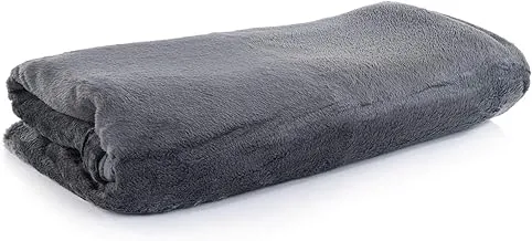 Mintra Microfiber Blanket, Super Soft, 100% Polyester (180 x 220 cm) - Dark Grey