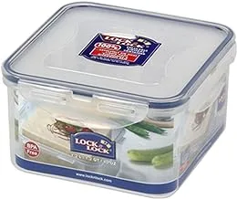 LocknLock Square Plastic Container with Fresh Tray, Transparent, 1.2L, HPL822T