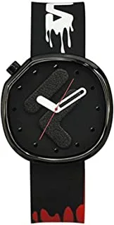 Watch Unisex , Japanese Quartz Movement, Analog Display, Black Silicone Strap-FILA38-162-301