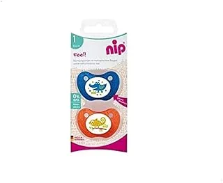 Nip feel! soother,pack of 2, size 1 (0-6 m) - assorted colors