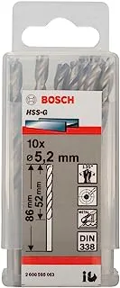 Bosch 2608595063 din338 hss-g metal drill bit, 5.2mm x 52mm x 86mm, silver