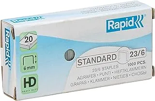 دبابيس Leitz Rapid 24868200 Staples 23/6 MM قوية مطلية بالزنك ، عبوة 1000