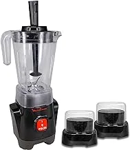 Moulinex genuine blender with grinder and grater, 1.25 liter, 400 watt, black - lm2428eg