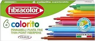 Etafelt 10539SW006SC Fibracolor Colorito Fiber Pens, 2.9 mm - 6 Colors