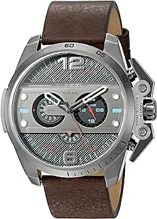 Diesel Ironside Men's Black Dial Leather Band Watch - DZ4387