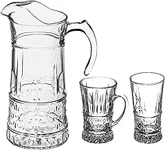 Luminarc cup set with jug, 13 pieces - clear