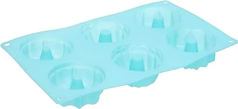 MT Silicone Baking Cupcake Mold, 6 Holes - Blue