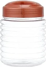 Lamsa Plast Spice Jar, Clear and Brown - 10 x 10 cm