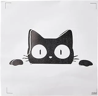 Solo e302 cat printed car sticker, 15 x 15 cm - black and white