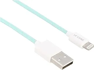 Lecord lightning to usb 1 meter charging cable - turquoise