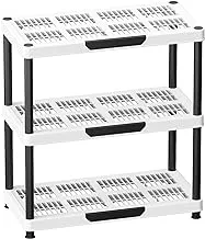 Cosmoplast Plastic Heavy-duty Shelving Rack 3 Tiers Storage Unit