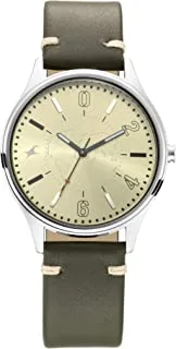 Fastrack Titan Watch for Men, Automatic Movement, Analog Display, Green Leather Strap-NP3237SL02