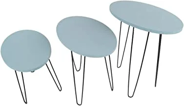 Momentum Modern Side tables set, Metal legs, PVC surface, Multi sizes.