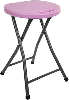 Mintra Home Plastic Foldable Stool Chair with Metal Frame - Lilac