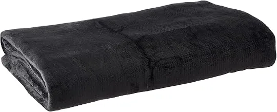 Mintra Microfiber Blanket, Super Soft, 100% Polyester (220 x 240 cm) - Black