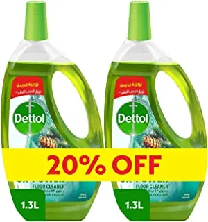 Dettol pine antibacterial power floor cleaner with 3 times powerful cleaning (kills 99.9% of germs), 1.3litre - pack of 2 @20% off