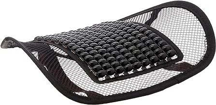 Car Seat Chair Massage Back Lumbar Support Mesh Ventilated Cushion Pad with Bamboo beads - Black