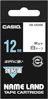 Casio EZ-Label Printer XR-12GWE, Tape, Extra Strong, self-Adhesive, 12 mm x 5.5 m, Black on White