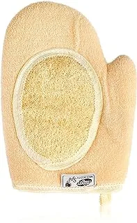 Migo's spa bath loofah and towel glove - beige