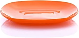 M-Design Plastic Side Plate 21cm BPA and DEHP Free, Microwave, Dishwasher and Food Safe - Great for camping and kids (4 Pack) (Orange)