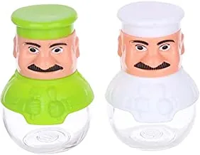 Chef Style Salt and Pepper Shaker Set, 2 Pieces - Assorted Colors