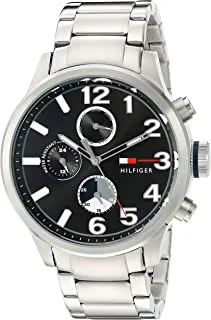 Tommy Hilfiger Watch for Men, Quartz Movement, Analog Display, Silver Stainless Steel Strap-1791243