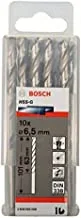 Bosch 2608595068 Din338 HSS-G Metal Drill Bit, 6.5mm x 63mm x 101mm, Silver