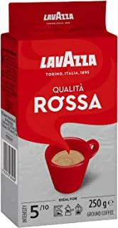 Lavazza Ground Coffee Blend, QualitA Rossa, Arabica & Robusta - Medium Roast, 250 g