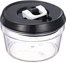 Zahran Round Food Container With Top Lock, 0.5 Litre, Black/Clear - 6000811