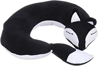 Fox-shaped memory foam neck pillow - black and white
