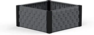 Cosmoplast IFFPGB001CG Plastic Square Raised Garden Bed Planter, 6 Liters - Grey