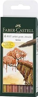 Faber-Castell PITT Artist Pen - B - Set of 6، Terra