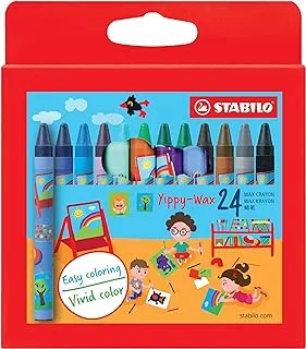 Stabilo 2824 yippy wax crayons pack of 24 colors - multi color