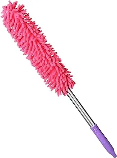 Car Duster Cleaning Microfiber Brush Metal handle- Pink