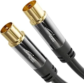 KabelDirekt 445 0.5m Coaxial Aerial/Antenna Cable (Male to Female, 75 Ohm, for TV, HDTV, radio, DVB-T2, DVB-C, DVB-S) PRO Series black