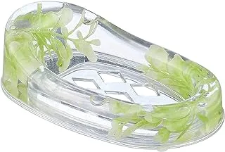 MT Plastic Floral Soap Dish - Transparent and Green