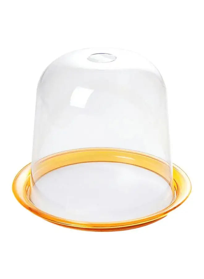 OMADA Globo Panettone Cake Tray With Lid Clear/Yellow 32.5x32.5x26.5cm