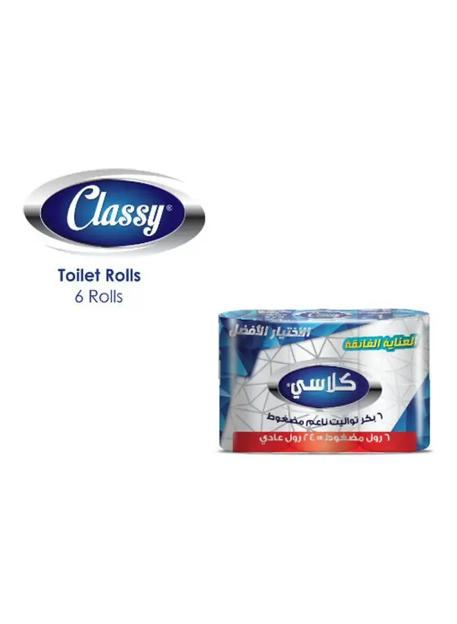 CLASSY Compressed Toilet roll - Pack of 6 White