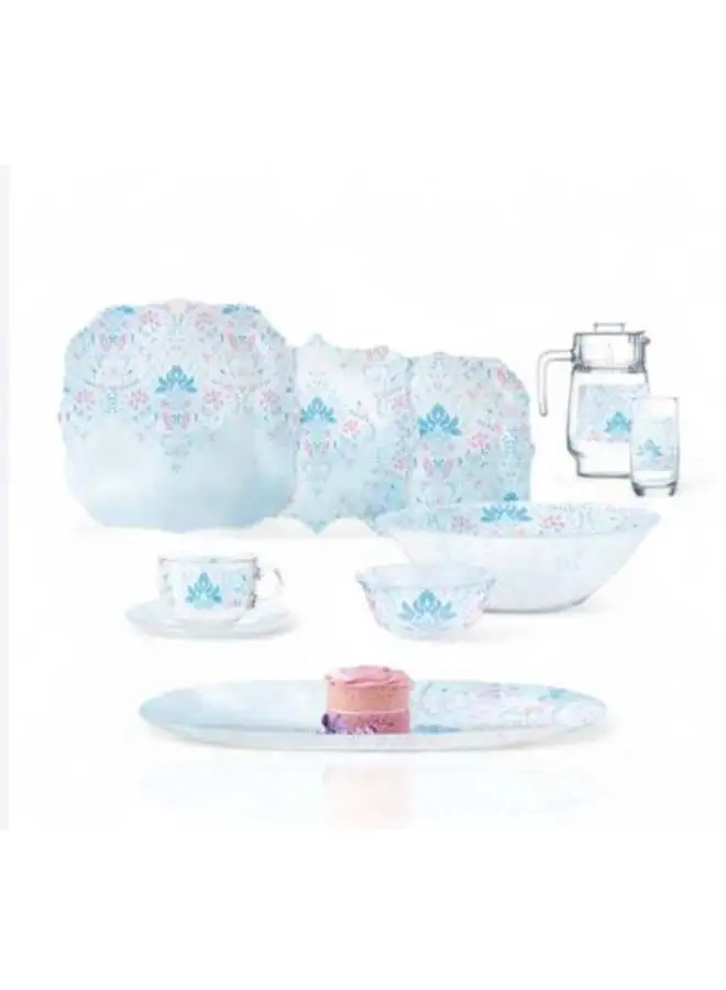 Luminarc 46-Piece Arcopal Dinnerware Set Baby Blue